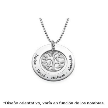 Colgante de plata de ley personalizado arbol de la vida