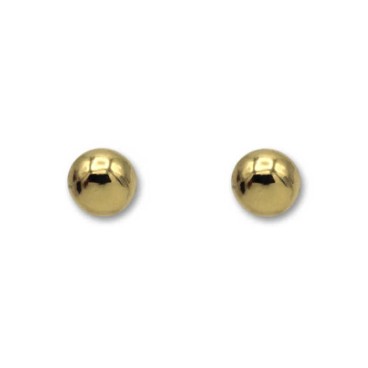 Pendiente de oro con bola lisa en 7 milímetros