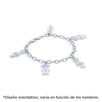 Pulsera de plata con niños personalizados