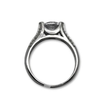 Solitario de plata dos patillas