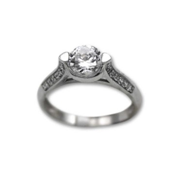 Solitario de plata dos patillas