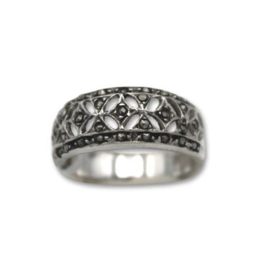 Anillo de plata vieja con marcasitas rombo