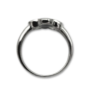 Anillo de plata con flor de nácar pequeño