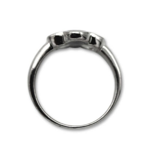 Anillo de plata con flor de nácar pequeño